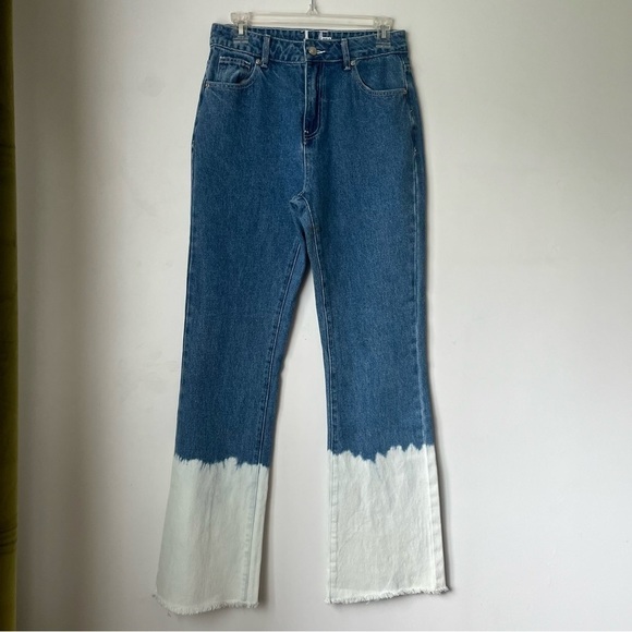 Princess Polly Myrtle Ombre Dip Dye Denim Mid Slouch Jeans 4 - Picture 5 of 8